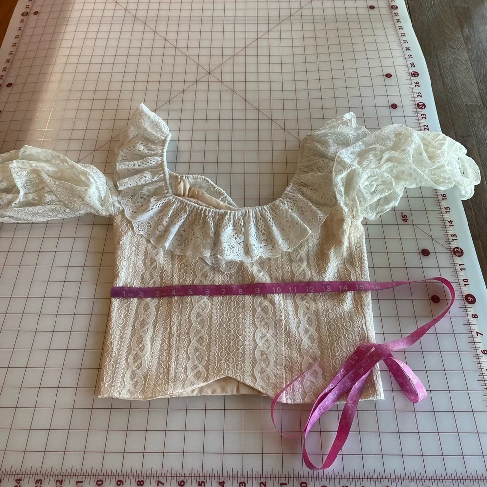 Anthropologie Love Encounter NWT size medium large cream & white lace boho